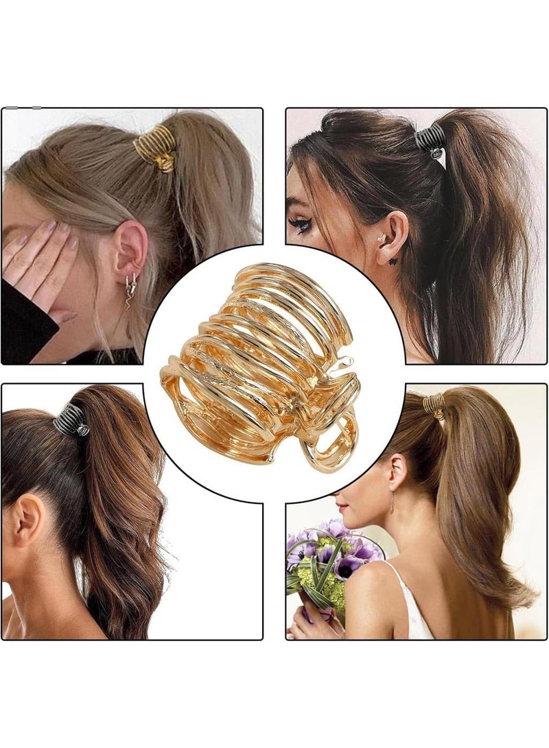 مشبك ذيل حصان، حامل شعر كثيف مرتفع، مشابك شعر معدنية مخلبية للشعر الطويل (1.4 بوصة، 3 ألوان: ذهبي، فضي، أسود) - Image 4