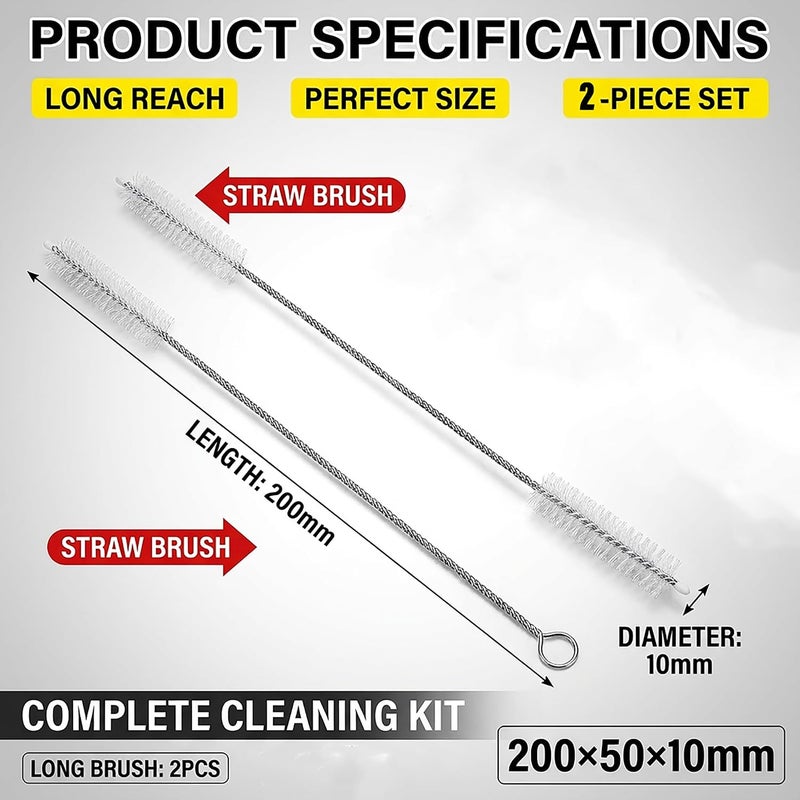 Heavy Bristle Straw Cleaner, Straws Cleaning Brush, Flexible Brush with Soft Bristles for Washing Drink Straws, Tea Pot Spout, Glass Bottles and Narrow Tubes - Image 2