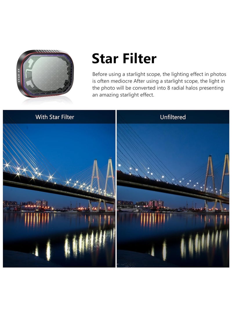 Star Filter for Mini 4 Pro, Multi Coated Star Filter Fit for DJI Mini 4 Pro Accessories, Mini 4 Pro Filters Set Accessories, Protection Drone Camera Lens(Aluminum Version)  - Image 3