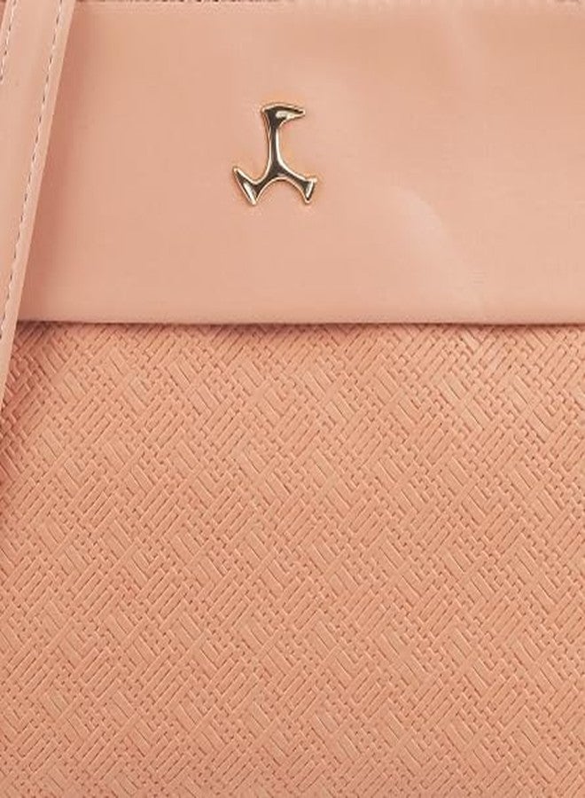 Mochi Peach Faux Leather Premium Zipper Casual Sling Bag For Women - Image 5