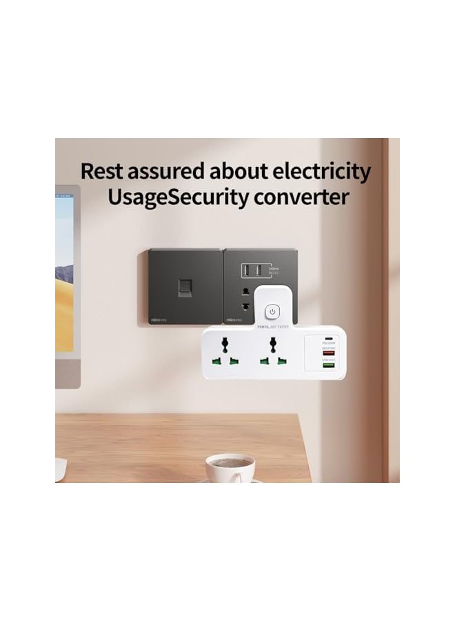 The Bros British Standard Multi Plug Expansion Socket,Multifunctional Row Plug, Multi Hole Power Strip, One To Multiple Hole Household Use, 2-way Power Socket Extender, 2 USB Ports And A Type-C inter  - Image 2