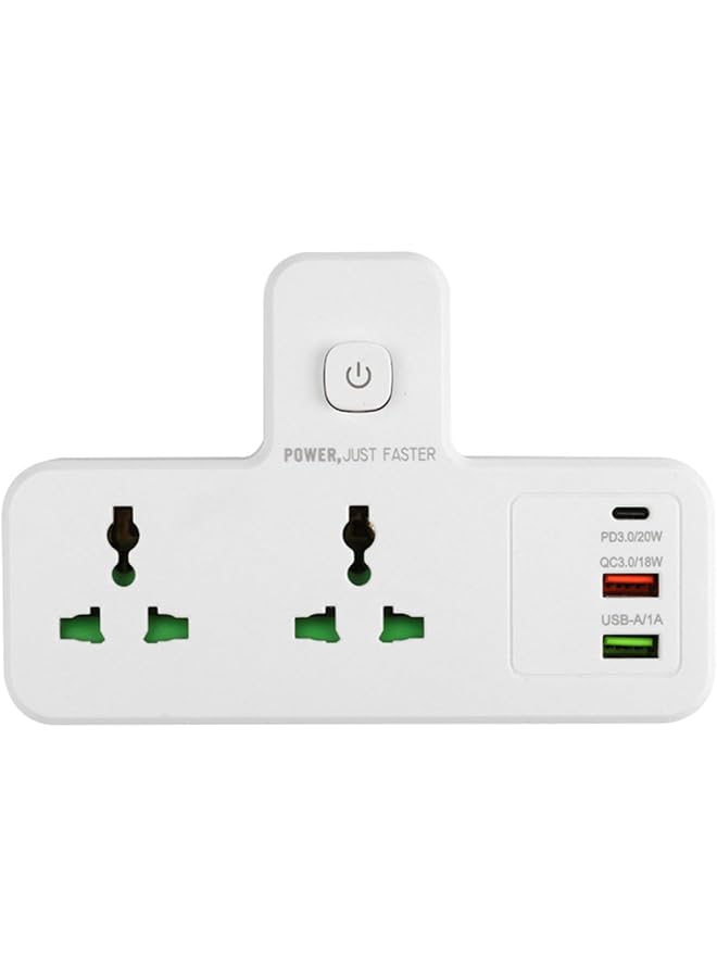 The Bros British Standard Multi Plug Expansion Socket,Multifunctional Row Plug, Multi Hole Power Strip, One To Multiple Hole Household Use, 2-way Power Socket Extender, 2 USB Ports And A Type-C inter  - Image 1