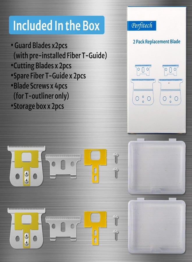 Perfitech 2 Pack T-Blades Compatible with Andis T-Outliner G, GO, GTO, GTX, Headliner LS2, LS3 Replacement - Image 4