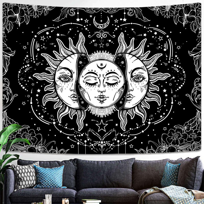 Lifeella Black and White Sun and Moon Tapestry, Burning Sun Tapestries Aesthetic Mystic Wall Hanging for Bedroom Decor 36Ã—48 inch - Image 4