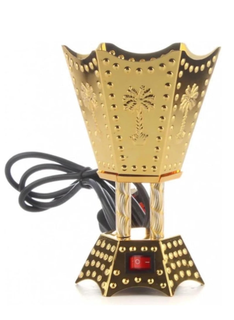 DLC - Premium Electric Incense Burner 40W with Specialized Modes , Oud, and Aromatic Oils, 4-Hour Oil Retention, 1-Hour Incense Preservation, Elegant Wooden Color - DLC-70101 Gold - Image 1