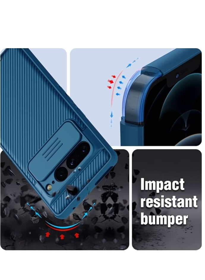 Nillkin CamShield case Protective Cover Hard PC Ultra Thin Anti-Scratch Phone Black Case For Google Pixel 7 Pro Blue - Image 2