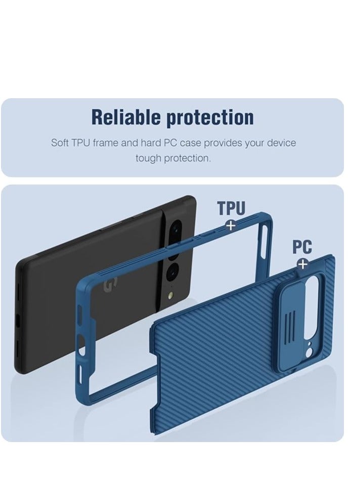 Nillkin CamShield case Protective Cover Hard PC Ultra Thin Anti-Scratch Phone Black Case For Google Pixel 7 Pro Blue - Image 5