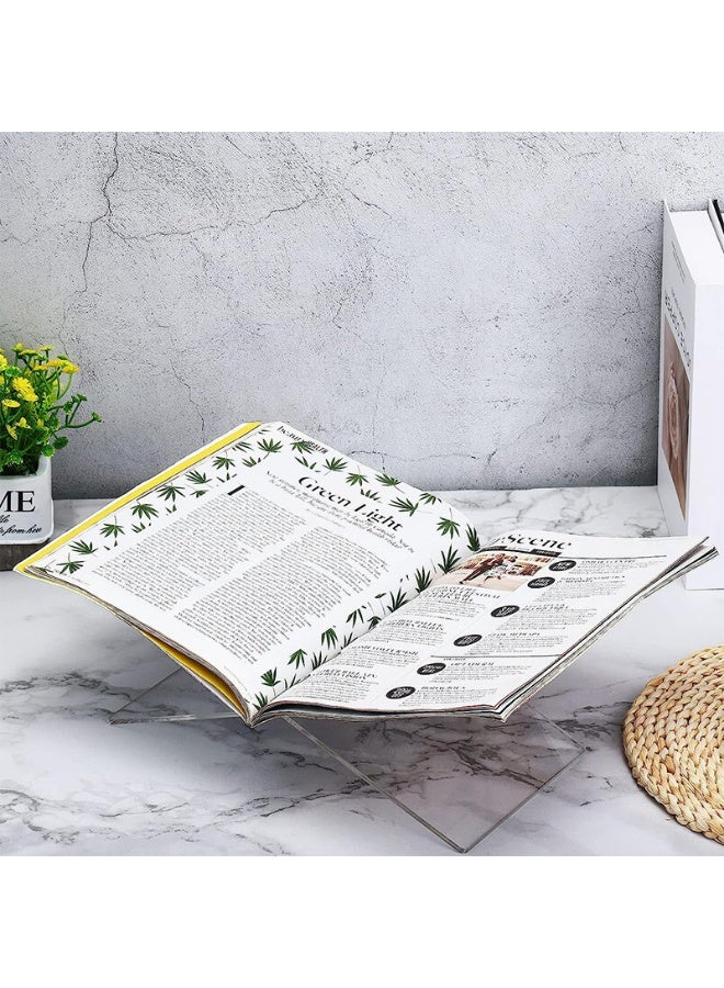 Acrylic Book Stand, Functional Clear Extra Thick Acrylic Book Display Stand, Book Stand for Reading, Book Holder for Open and Closed Books