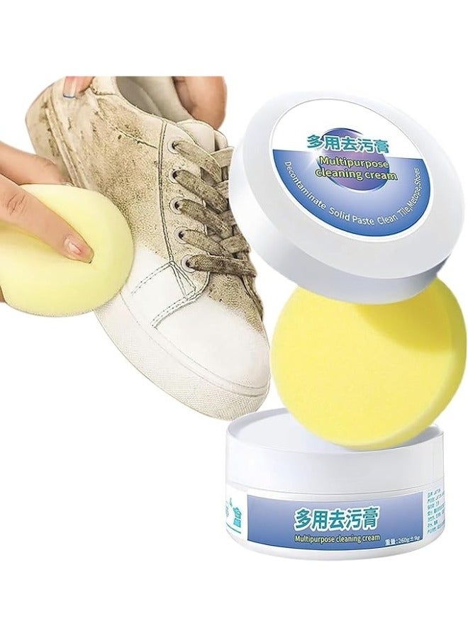منظف الأحذية البيضاء، تنظيف عميق لطيف لتلميع الأحذية والأحذية الجلدية الناعمة، منظف الأحذية الرياضية، كريم تنظيف الأحذية البيضاء 120 جرام