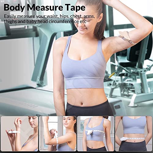 Rushwak Body Measuring Tape with Lock Pin and Retractable Push Button 150 CM Measurement Tape Measure for Body for Fat Measurement and Weight Loss Sewing Tape Tailor Tape (Multicolor) - Image 3