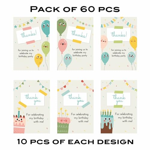 Bookworm Thank You Gift Cards & Tags | Pack of 60 for Birthday Return Gifts (Pack of 60) - Image 2