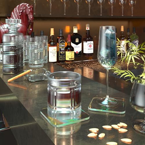 PITBVO 2 PCS Acrylic Coasters, Aesthetic Drink Coaster for Coffee Table, Clear Heat-Resistant Decorative Plates for Home Office Desk, Scratch-Proof Cup Protector for Kitchen Bar (Square 4'' 2 Pcs) - Image 3