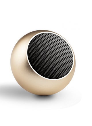 Mini Portable Bluetooth Speaker Wireless Stereo Pairing with Built-in Microphone,Travel Speaker for Phone/PC/Tablet, Metal Enclosure Minimalism Design M3 (Gold)