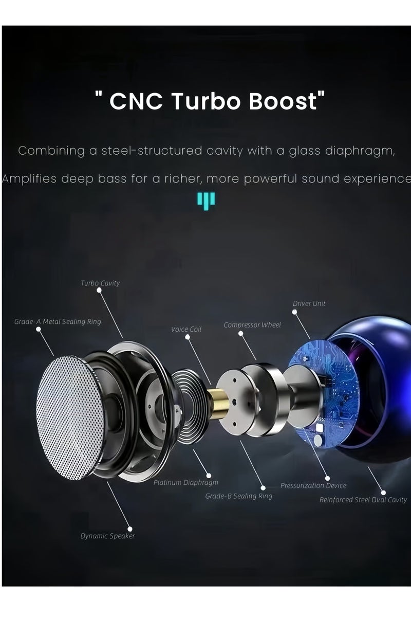 ARUWA Mini Portable Bluetooth Speaker Wireless Stereo Pairing with Built-in Microphone,Travel Speaker for Phone/PC/Tablet, Metal Enclosure Minimalism Design M3 (Gold) - Image 3