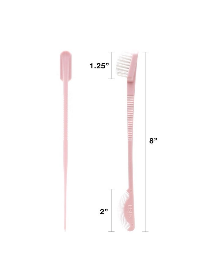 EBIN NEW YORK 24 Hour Edge Tamer Brush 2In1 Brush & Comb 3Pack Nylon Dualended No Flaking Regular Hard Extreme  - Image 4