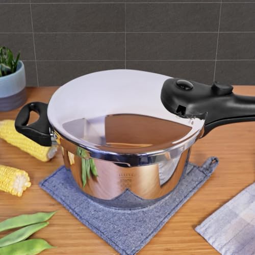 Serenk High Pressure Cooker Induction Pressure Cooker 5 Quart Pot Stainless Steel Pressure Cooker with Overheat Protection Safety Lid Lock and Quick Release Button Non Slip Bakelite Handles Black - Image 3