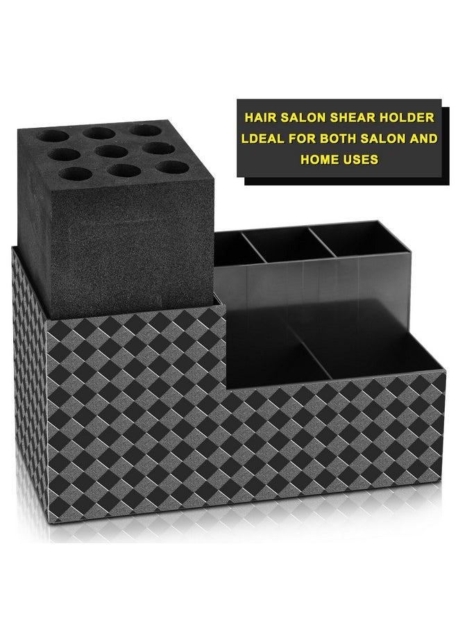 NICEMOVIC - NICEMOVIC Barber Scissors Holder Box, Barber Accessories Barber Supplies, Professional Salon Hairdressing Scissors Rack Holder Storage Organizer for Hairstyling Combs Clips Brushes - Image 1