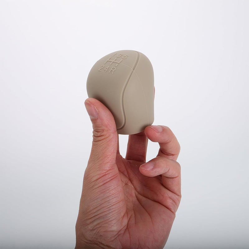 Car Gear Shift Knob Cover Silicone Anti-Slip Protective Gear Lever Cover Universal Fit for Ford Manual Transmission Beige - Image 3
