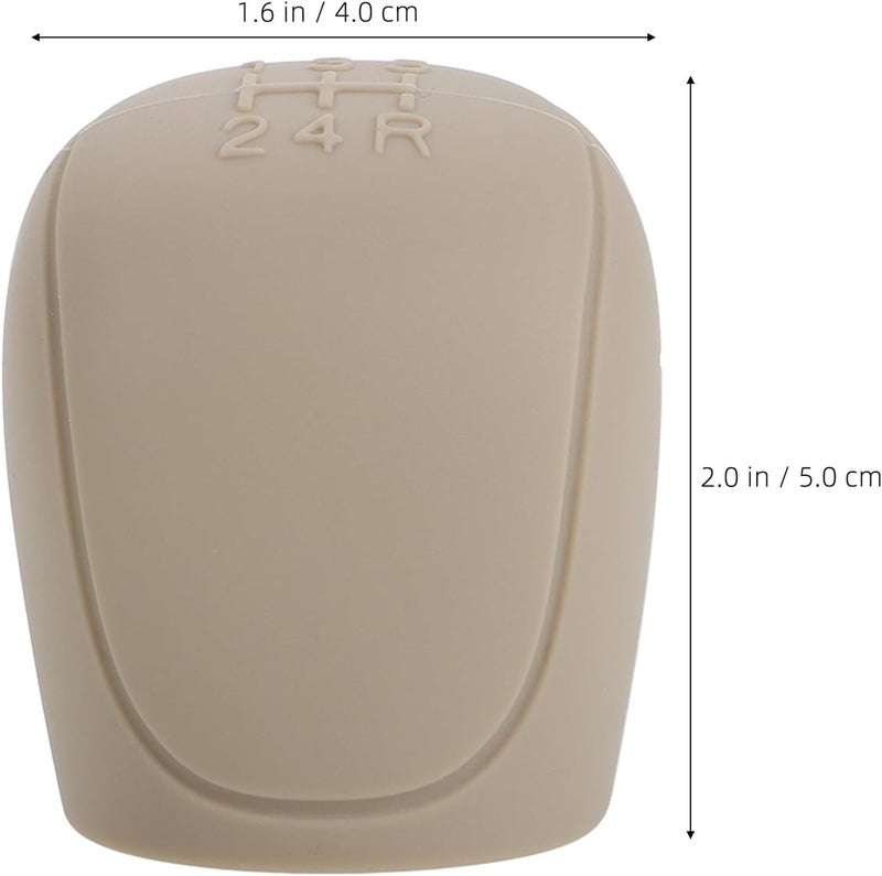 Car Gear Shift Knob Cover Silicone Anti-Slip Protective Gear Lever Cover Universal Fit for Ford Manual Transmission Beige - Image 2