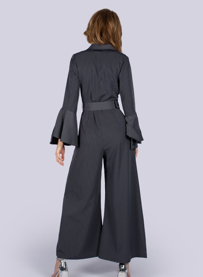 NIVA FASHION HOUSE Victoria - Grey Jumpsuit - Image 3
