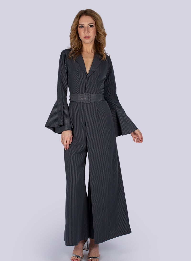 NIVA FASHION HOUSE Victoria - Grey Jumpsuit - Image 4