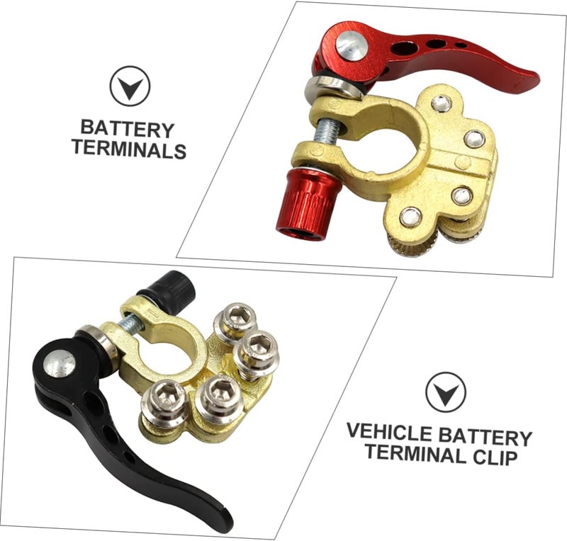 VOSAREA 1 Set Battery Terminal Connectors Quick Disconnect Clamps with Insulation Pads and Cleaning Brush for Easy Installation and Strong Stability Vehicles - Image 4