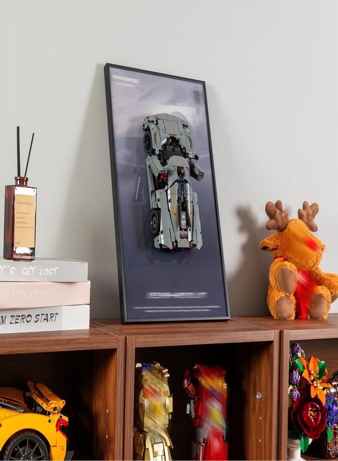 WETCEAOM Display Wallboard Compatible with Lego Technic Koe Jesko Absolut Grey Hypercar 42173 Car Wall Mount Display Frame Wall Art, Space-Saving Mount for Home or Office (Model Not Included) - Image 3