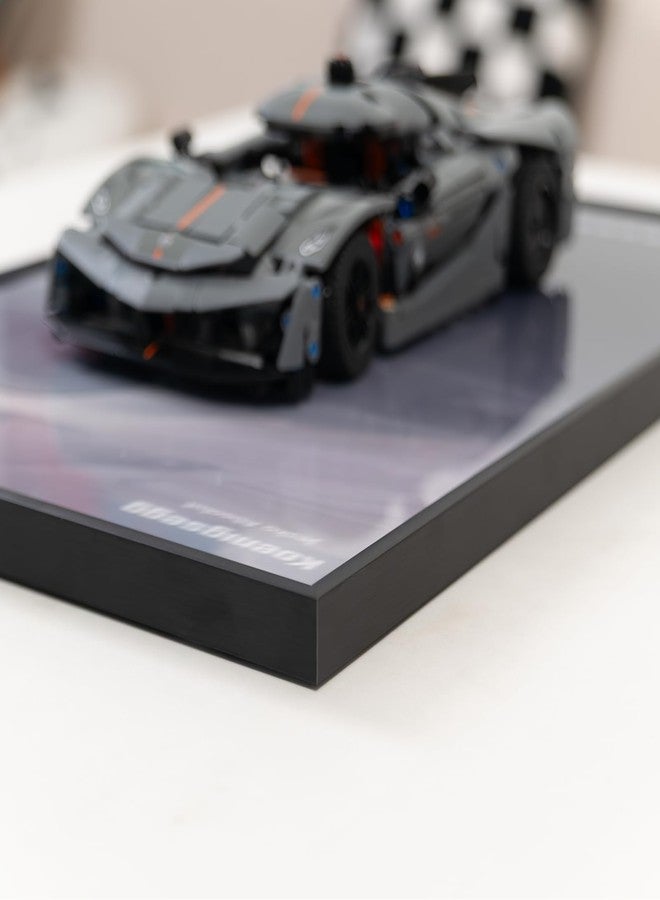 WETCEAOM Display Wallboard Compatible with Lego Technic Koe Jesko Absolut Grey Hypercar 42173 Car Wall Mount Display Frame Wall Art, Space-Saving Mount for Home or Office (Model Not Included) - Image 2