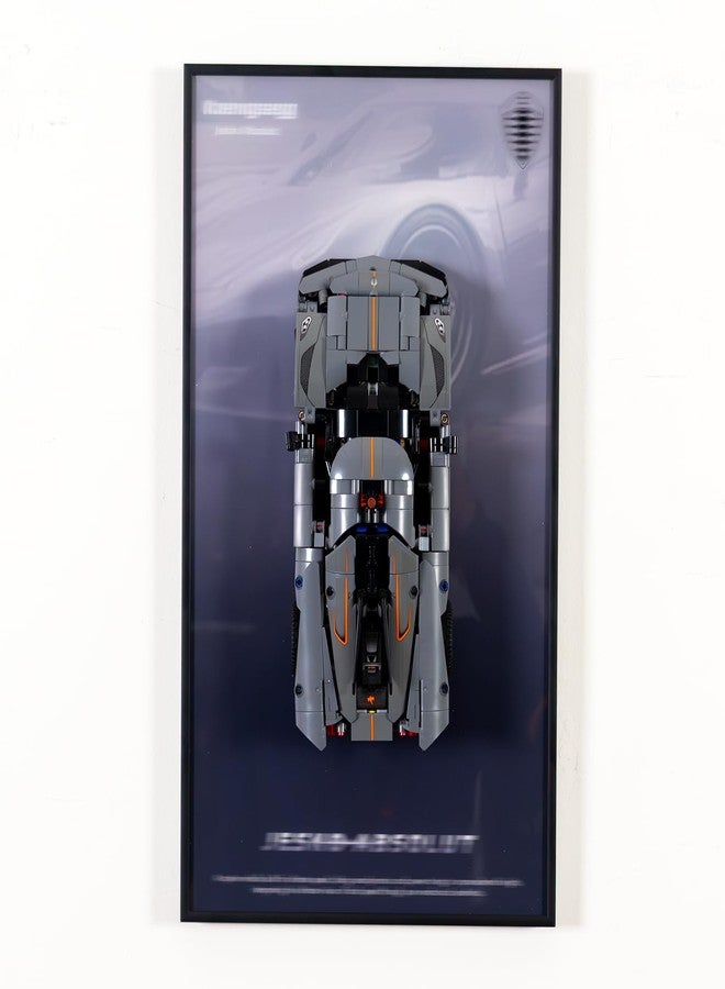 WETCEAOM Display Wallboard Compatible with Lego Technic Koe Jesko Absolut Grey Hypercar 42173 Car Wall Mount Display Frame Wall Art, Space-Saving Mount for Home or Office (Model Not Included) - Image 1