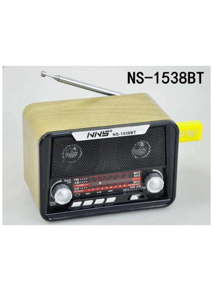 أن أن أس - NNS 1538BT FM AM SW 3 نطاقات راديو USB TF بطاقة جهاز استقبال راديو الموجات القصيرة راديو محمول منزلي - Image 1