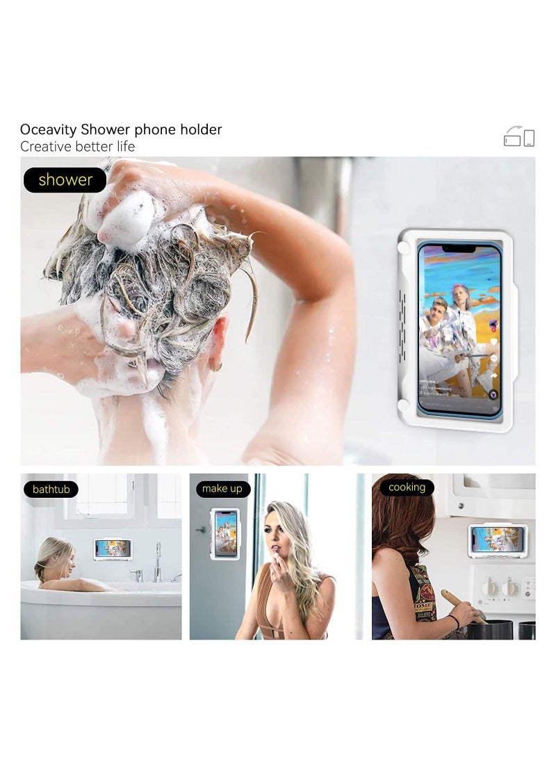 Y&D Waterproof Shower Cell Phone Holder, Sensitivity Touch Screen Anti-Fog Wall Mount for Bathroom Bathtub Compatible with 4" - 7" Phones  - Image 5