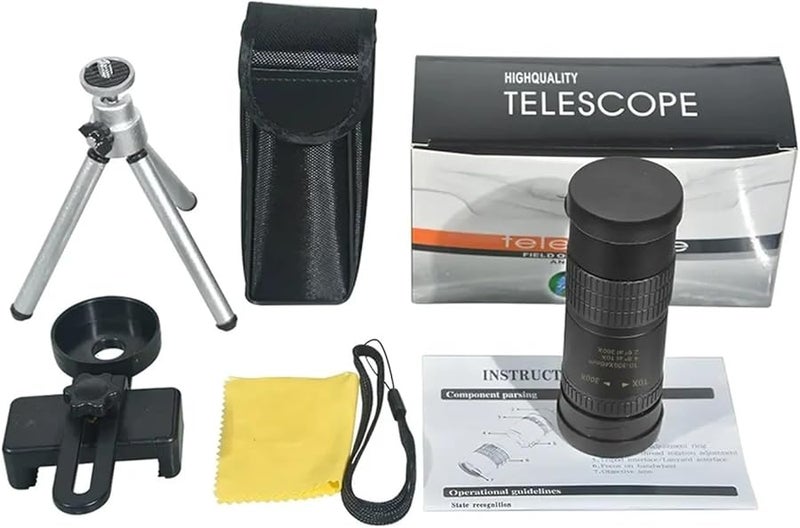 Zoom 10 300x30 High Power Monocular Telescope with Tripod Phone Holder for Bird Watching Color 03 - Image 3