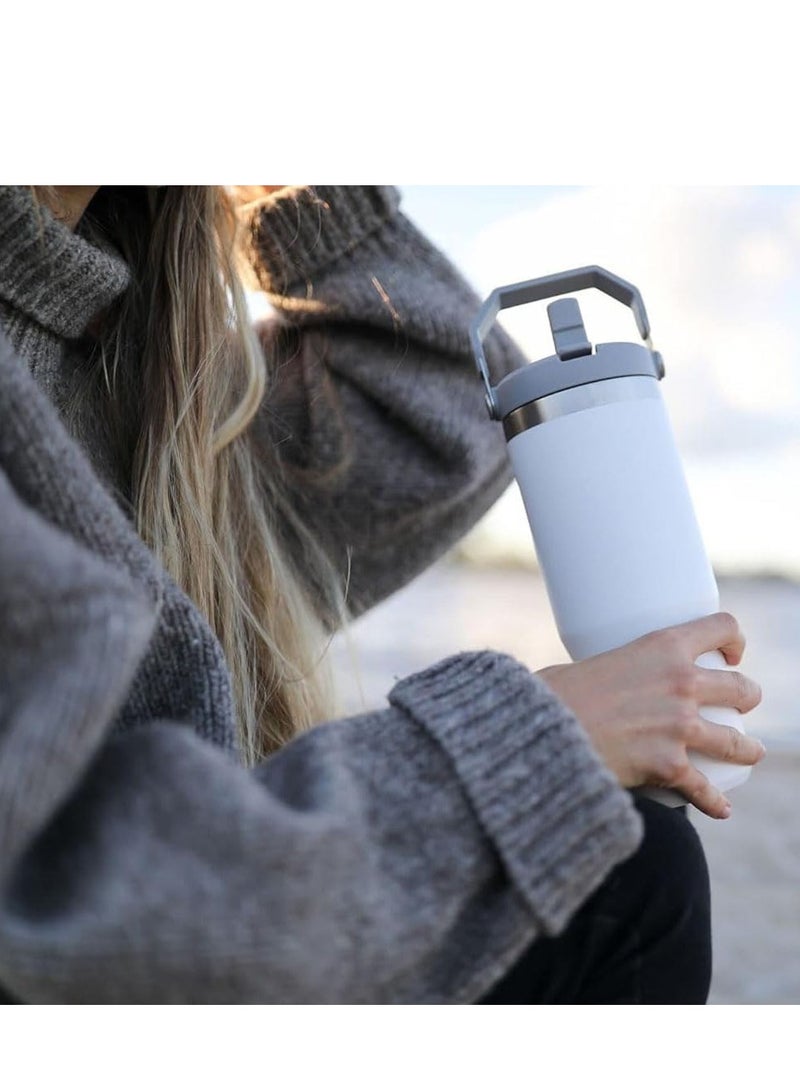 TIGER Stainless Steel Tumbler with Handle & Straw Lid – Vacuum Insulated Water Bottle, Leak-Resistant Flip Lid, Reusable for Home, Office & Car - Image 4