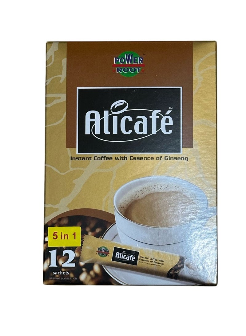 علي كافيه على كافية قهوة سريع التحضير 5 في1 مع مستخلص الجنسينج 12 كيس * 20 جرام - Image 1