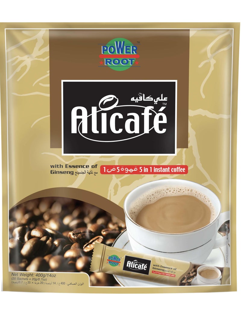علي كافيه على كافية قهوة سريع التحضير 5 في1 مع مستخلص الجنسينج 12 كيس * 20 جرام - Image 2