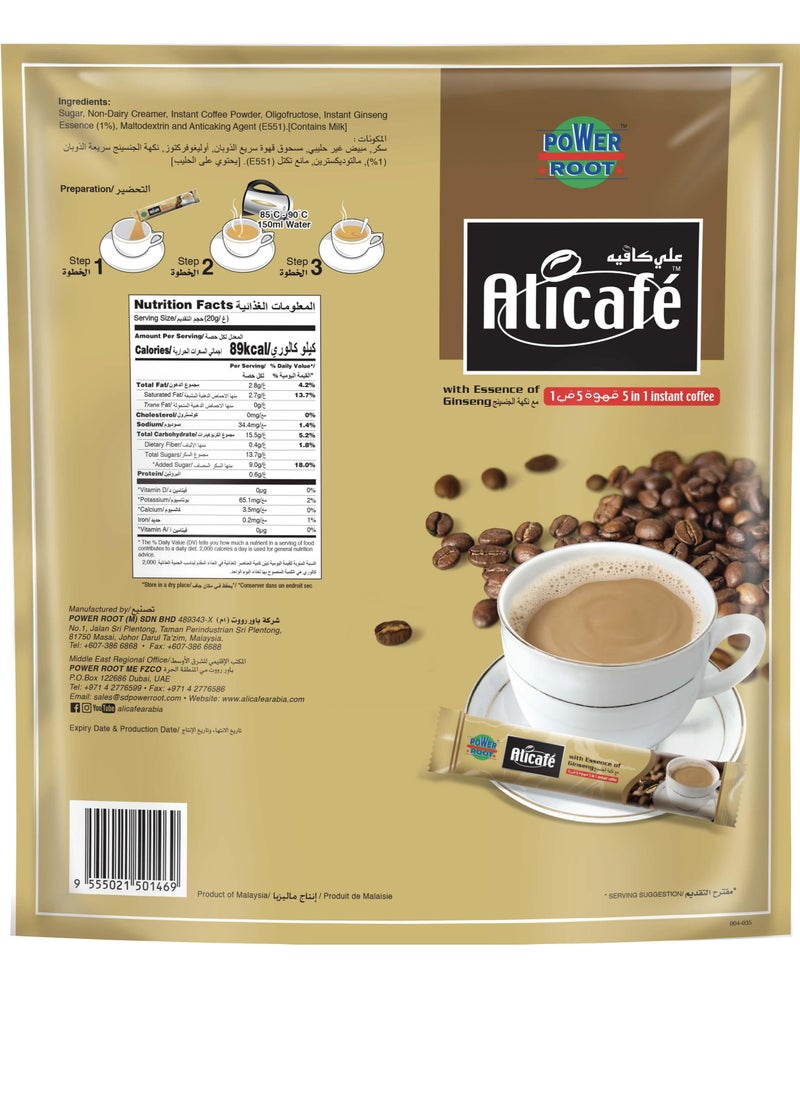 Alicafe Alicafe Instant Coffee 5*1 with Essence Of Genseng  12*20g  - Image 2