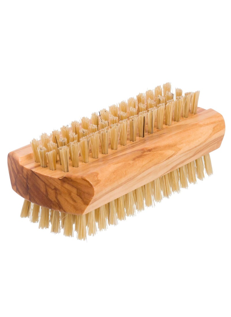 REDECKER Redecker Natural Pig Bristle Nail Brush with Waxed Olive Wood Handle, 3-3/4-Inches 