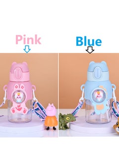Generic 1pc 600ml/20.3oz Portable Cute Cartoon Kid Water Bottle, Flip Top Straw Water Cup With Strap, Suitable For Outdoor Sports, Fitness, Travel  - Image 4