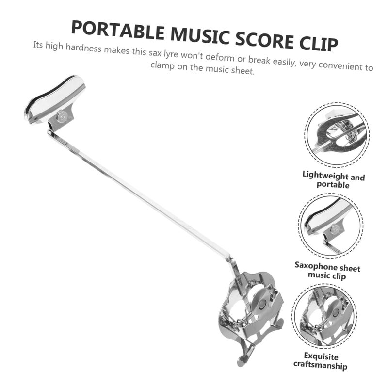 Saxophone Lyre Clip Holder Compact Score Reading Clip Space Saving Design - Image 4