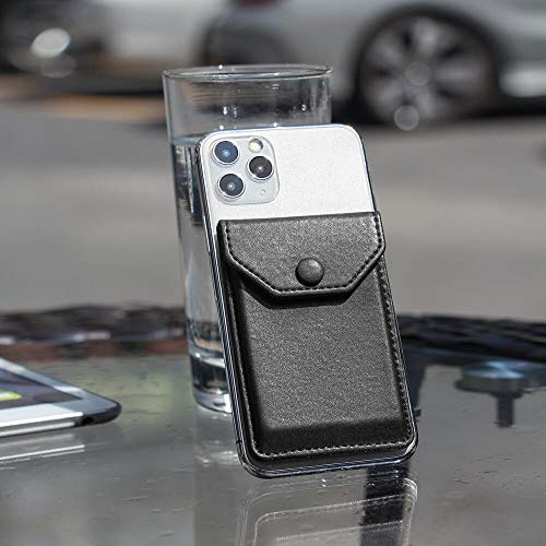 YUNCE Adhesive Cell Phone Ultra-Slim Leather Wallet Stick on Wallet for Credit Card, Business Card, and Id with Phone, and Phone Case, RFID Blocking Sleeve Black - Image 5
