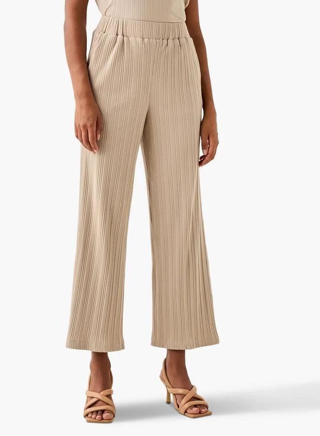 Splash FAV Ribbed Wide Leg Pants with Pockets