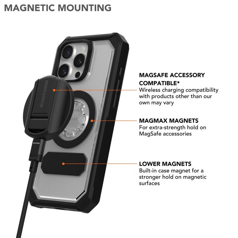 Rokform Crystal Case Compatible with iPhone 16 Pro Max, Magnetic Cover (Clear) - Image 5