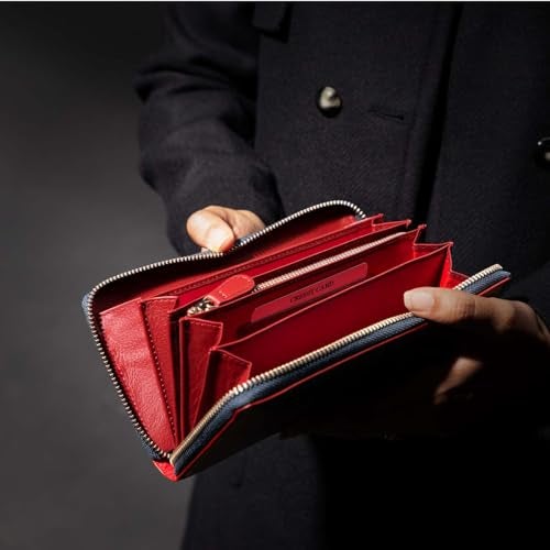 BROWN BEAR Genuine Leather RFID Ladies Wallet, Blue/Red | Stylish, Secure, and Elegant Accessories for Women | - Image 2