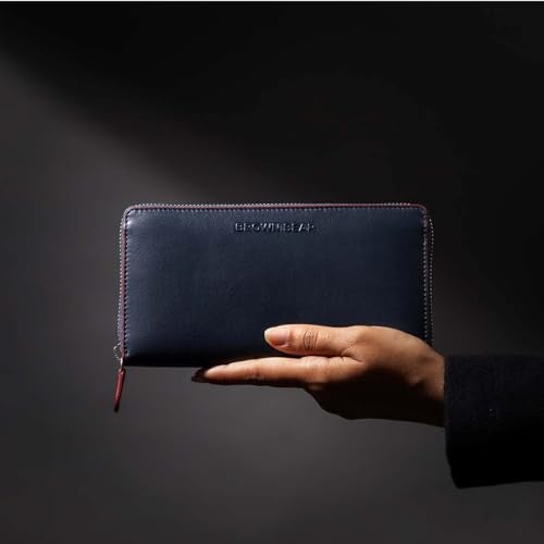 BROWN BEAR Genuine Leather RFID Ladies Wallet, Blue/Red | Stylish, Secure, and Elegant Accessories for Women | - Image 3