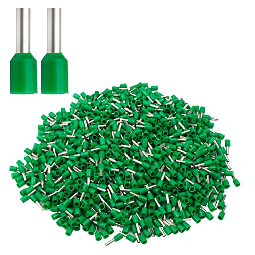 XHF 1000 PCS AWG 16/1.5mm² Wire Ferrules Insulated Copper Crimp Connectors, Crimp Pin Cord End Terminals Green - Image 1