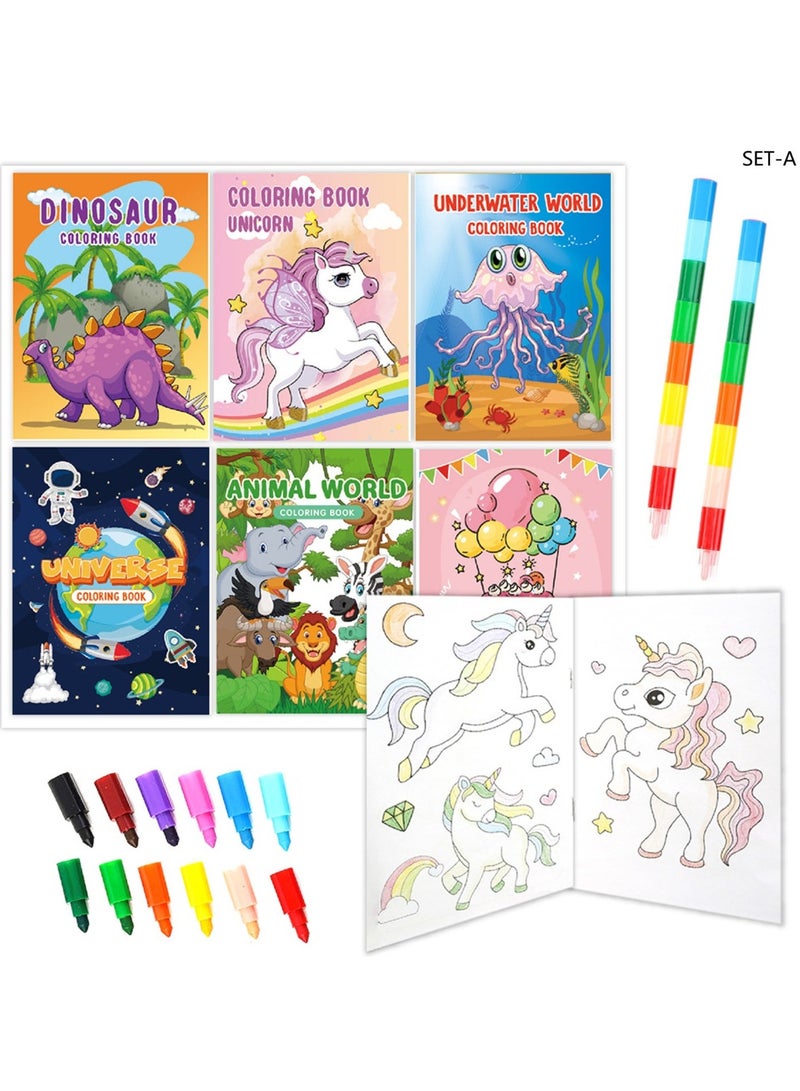 كتاب رسم الماء السحري 6 عبوات للأطفال - كتب تلوين قابلة لإعادة الاستخدام مع أقلام، تكشف عن أنماط الكون والحيوانات | لعبة تعليمية للسفر للأطفال، الأولاد والبنات (بدون فوضى) ومجموعة مكياج ورقية للأميرات وزينة للأولاد - نشاط فني افعلها بنفسك مع رسم الألماس، ملصقات | أفضل هدية لحفلات عيد الميلاد للأطفال من 4-8 سنوات و7 عبوات كتب تلوين صغيرة للأطفال مع أقلام تلوين قابلة للتكديس - هدايا حفلات بالجملة، أدوات أكياس الهدايا لعيد الميلاد | كتب نشاط سفر صغيرة مع أقلام قابلة لإعادة التعبئة (متعددة الألوان) حزمة - Image 4