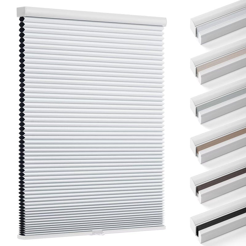 Changshade Blackout Blinds Cordless Cellular Shades Honeycomb Blackout Shades Room Darkening Blinds Pull Down Window Shades Easy to Install Honeycomb Window Blinds for HomeOffice White