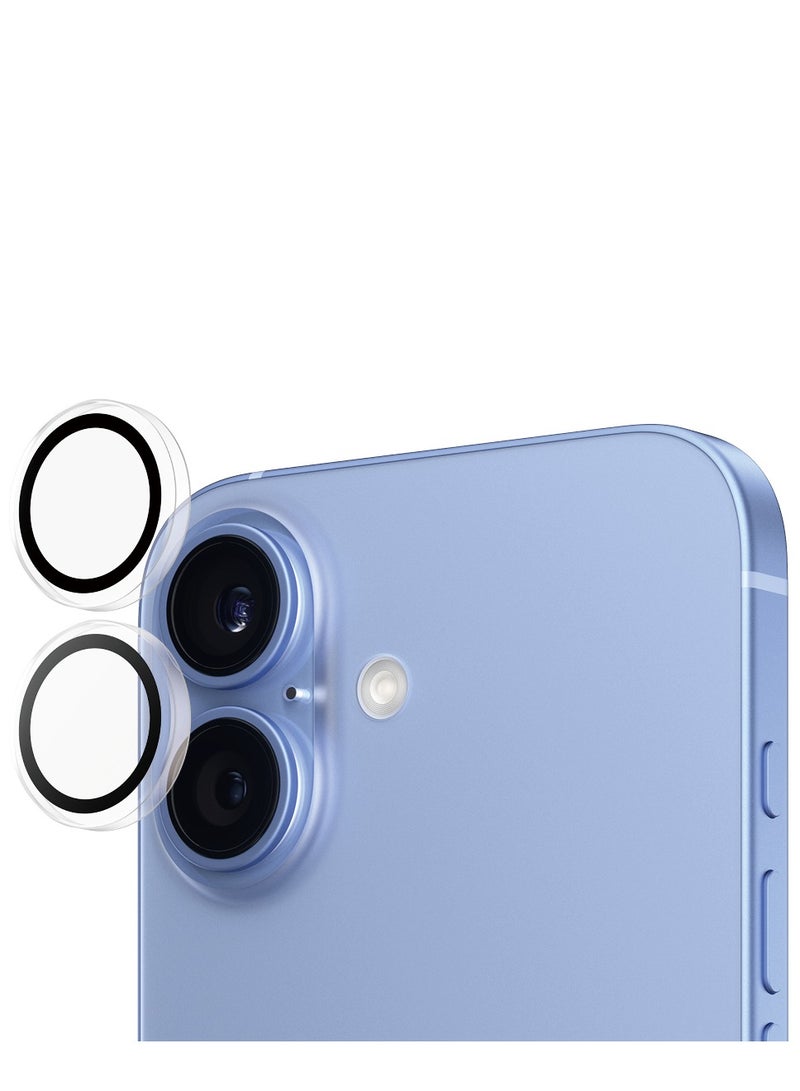 PanzerGlass حامي عدسة الكاميرا PanzerGlass® Hoops لجهاز Apple iPhone 16 | 16 Plus - حماية بأناقة، مقاوم للخدوش، مقاوم للصدمات، شفاف - مع مساعدة في التركيب لتسهيل التثبيت - Image 2