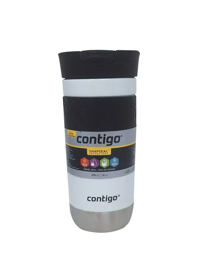 Contigo Byron 2.0 Snapseal Technology Vacuum Insulated Travel Mug Salt and Black 16 oz 2213010