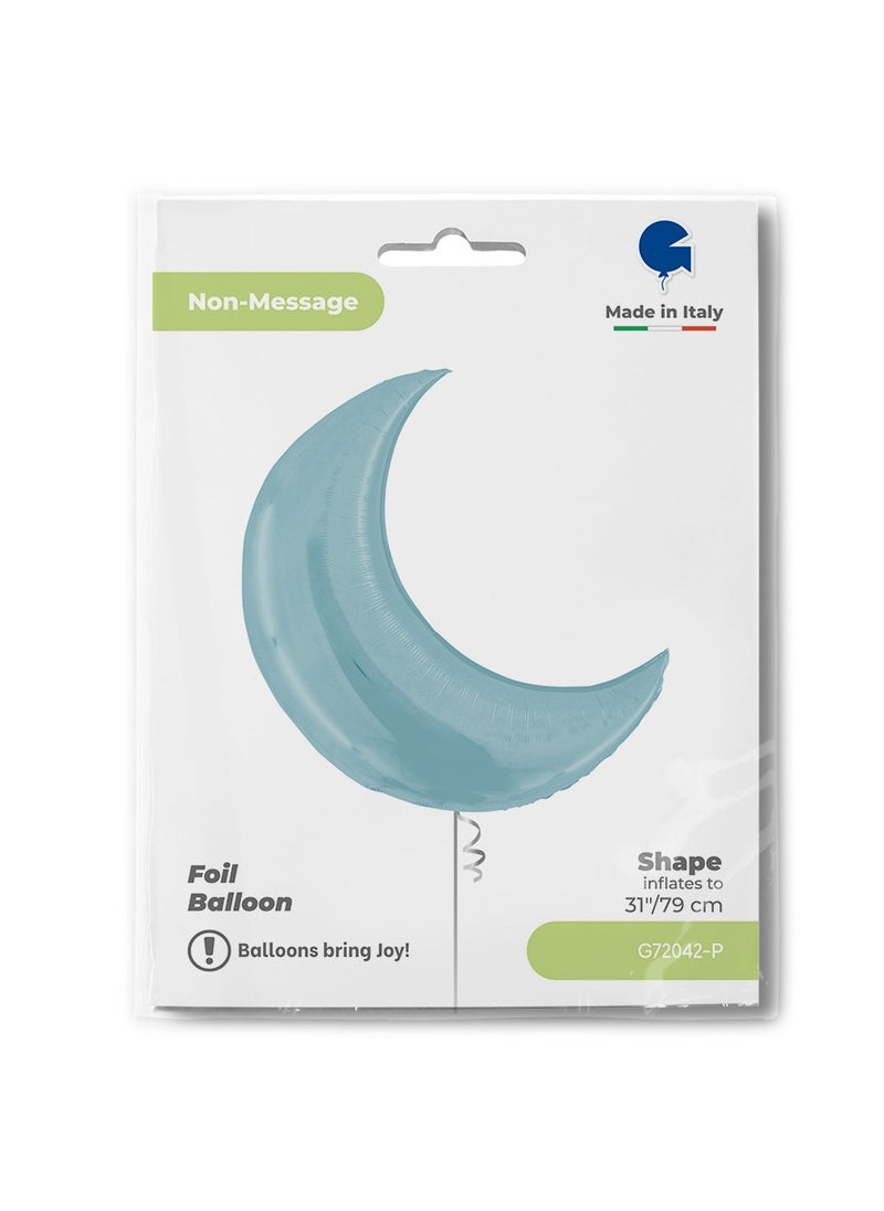 GRABO 31" Foil Balloon Moon Pastel Blue  - Image 3